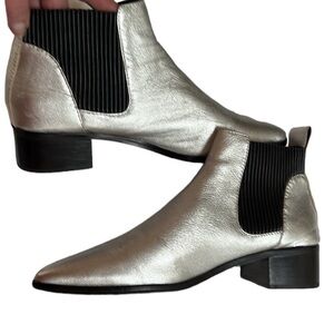 Dolce Vita  size 10 silver leather booties square heel pointed toe